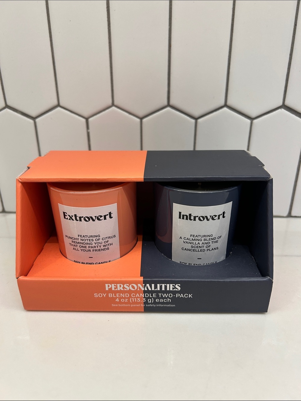 Personalities Extrovert & Introvert Soy Candle Two-Pack - Orange & Black